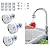 3PCS Sink Water Filter Faucet, Universal 360 ° Rotating Bathroom Sink Filter, Kitchen Faucet Water Filter Removes Chlorine Fluoride Heavy Metals Hard Water for Home Bathroom & Kitchen, w/Cartridges