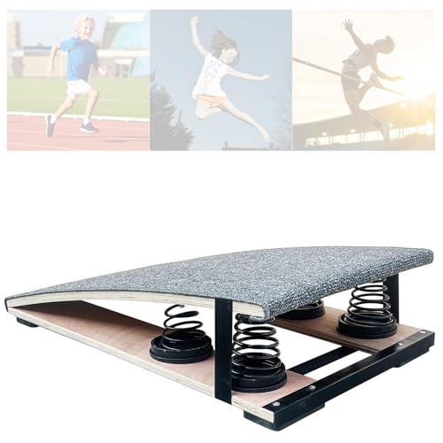 CIHOACIR Gymnastics Springboard for Kids and Teens, Sturdy Wood Frame, High-Rebound Springs, Non-Slip Felt Surface, Vault Training Board, Easy Storage, No Installation (Grey, Upgrade Model)