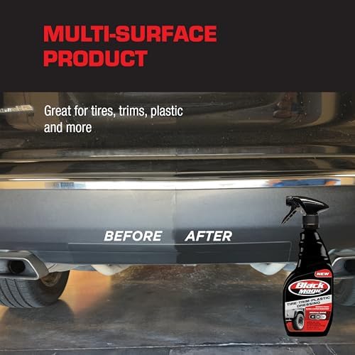Black Magic 120230 Tire Trim Plastic Dressing, Medium Shine, Streak-Free, Water Resistant & Non-Greasy Formula for Tires, Trim & Plastic, Lasts Up to 2 Weeks - 16 Fl Oz - 5