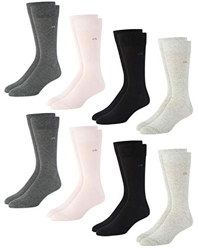 Calvin Klein Socks - Cotton Blend Lightweight Mid-Calf Athletic Crew Socks (8 Pack), Size Shoe Size: 7-12, Multi