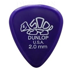 Dunlop Delrin Lot de 6 médiators/plectres 2,00 mm Violet dans une boîte de rangement pratique - Les Beatles, Paul McCartney, John Lennon, RIngo Starr, George Harrison