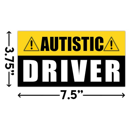 Image of Autistic Driver Bumper Sticker Please Be Patient Autism Awareness Stickers Autism Stickers Autism Acceptance Sticker Blue Ribbon Autism Gift Decor Car Van Laptop Window [7.5 inchx3.75 inch]