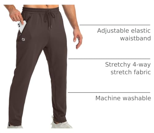 Image of G Gradual Men's Sweatpants with Zipper Pockets Tapered Joggers for Men Athletic Pants for Workout, Jogging, Running