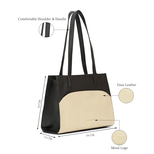 Image of Caprese Tarry Medium Tote Bag for Women | Fits Up to 16 Inch Laptop | Stylish, Durable, Multi-Compartment Design for Work, Travel, Shopping | Comfortable Straps Shoulder and Handheld Bag