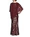 S.L. Fashions Women's Long Length Sequin Lace Beaded Capelet Dress, Formal Evening Gown, (Petite and Regular Sizes), Fig - No Beading,12