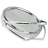 UKCOCO Kleiner Kosmetikspiegel Drehbar mit Metallgestell und Klappspiegel Design für Alltag und Feine Makeup Anwendung