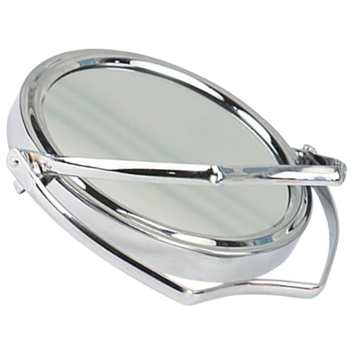 HEMOTON Espejo de Maquillaje Giratorio de Escritorio Color Plata Marco de Metal y Vidrio, Fácil de Mantener, Adecuado para Dormitorio y Tocador