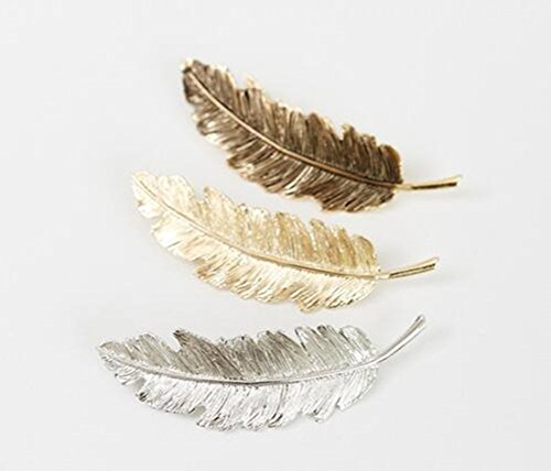 Cuhair (TM) 3pcs punk Leafs Feather metal desgin