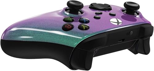 Image of Custom Controllerzz Wireless Controller for Microsoft Xbox Series X /S & Xbox One - Custom Soft Touch Feel - Custom Xbox Series X /S Controller (X /S Green & Purple Chameleon)