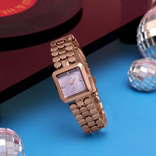Image of Fastrack Vyb 6.0 Iconiquē Quartz Lilac Mother of Pearl Shaped Dial Women's Watch | Stainless Steel Strap Material | Watches for Women Analog | Girl's Analog Watches - FV60083WM01