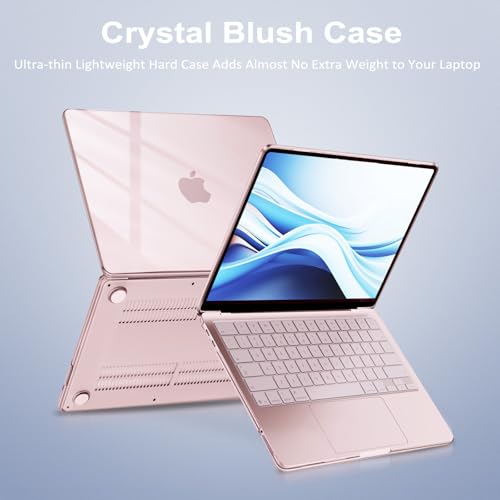 Image of Saco MacBook Neo Case Compatible with 13 inch 2026 Release Model A3404 with A18 Pro Chip,Precision Fit Crack & Scratch Resistant Protective Hard Shell Case Cover, Crystal Blush