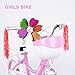 Bueuwe Girls Bike for 3-9 Years Old Kids, 14 18 Inch Kids Bike with Streamers, Training Wheels and Basket, Children Learning Bicycle with Handbrake,Pink,18 Inch