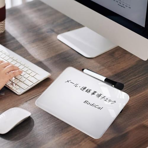 BodiCal 卓上ホワイトボード ガラス製 21×15cm