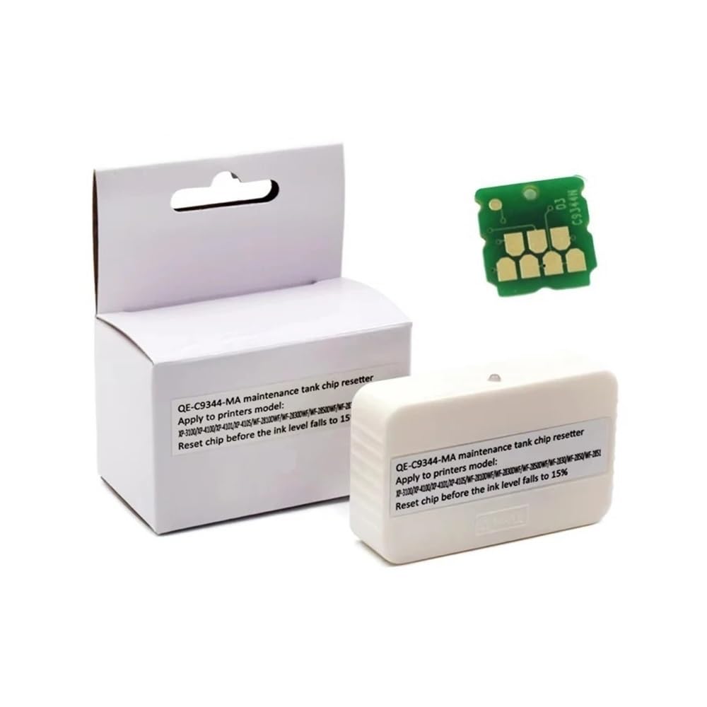 Réinitialiseur de Puce de réservoir de Maintenance C9344, Convient pour Epson XP-2101 XP-4101 WF-2851 XP2100 2105 3100 3105 4100 WF 2810 L3550 L5590 C12C934461(Resetter with Chip)