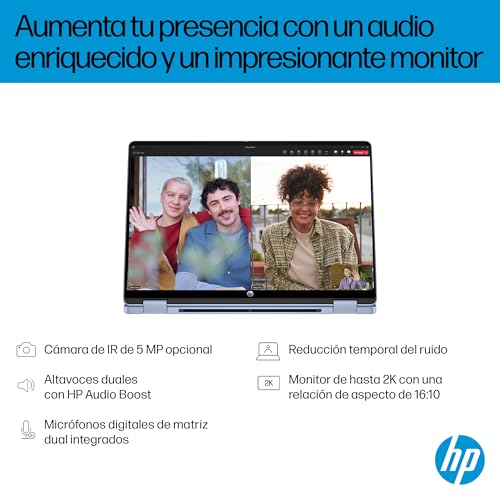 HP OmniBook 5 Flip 14-fp0009ns - Ordenador portátil táctil Convertible de 14" 2K (Intel Core i5-1334U, 16GB RAM, 512GB SSD, Intel Iris Xe Graphics, Windows 11 Home) Azul - Teclado QWERTY Español - imagen 5