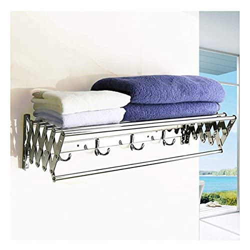 Porte-serviettes mural télescopique 60 cm avec 6 rails de séchage pliables