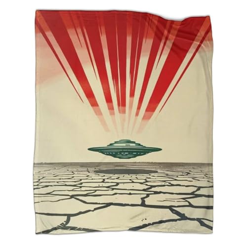 Couverture imprimée en 3D vaisseau spatial idéale pour vos soirées canapé - 3