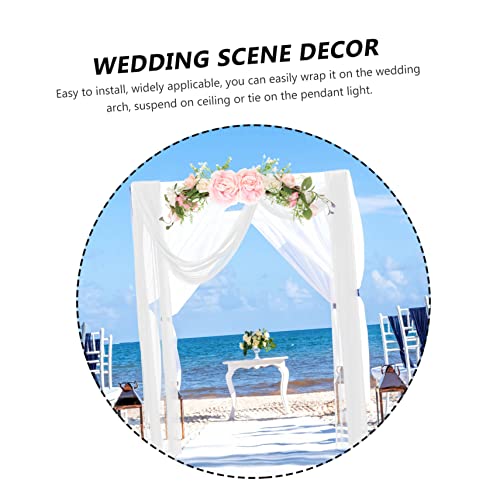 Tela de cortina sheer para bodas POPETPOP: drapeado romántico para altares y techos de eventos 5