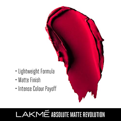 Image of Lakme Absolute Matte Revolution Lip Color, 101 Bombshell Red, 3.5 g (Pack of 2)