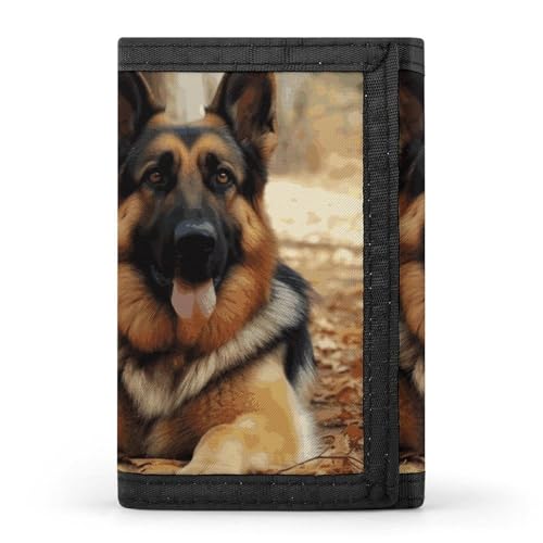 Wallet for Men - Slim Trifold Wallet, German Shepherd Dog Money Clip, Coin Purse with 8 Credit Card Holder