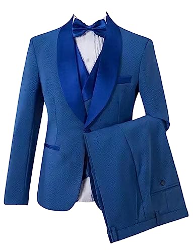Costume 3 pièces homme avec veste col châle gilet et pantalon de cérémonie slim