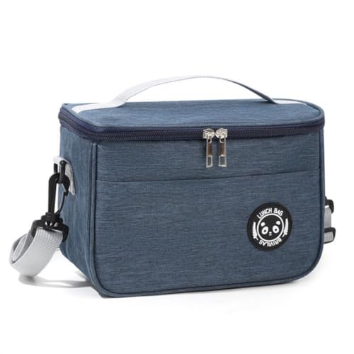 Bolsa Térmica Lancheira com Alça e Bolso Lateral – Para Marmita, Trabalho, Academia, Escola e Passeios (Azul)
