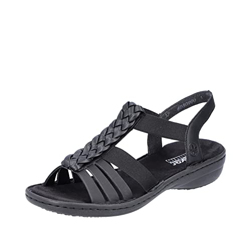 Rieker Damen Sandalen 60809-00 schwarz Gr. 40