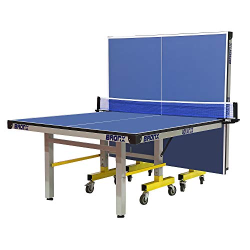 Image of Bronx Powder Coated Advance Table Tennis Table with 25 mm Both Side Laminated top and 100 mm 6+2 Stopper Wheel (2 TT bat, 3 Balls and 1 Cover)- Blue