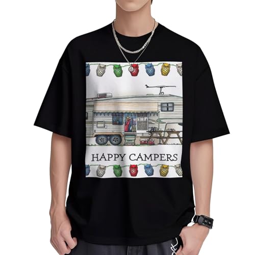 T-shirt Happy Camper femme coton manches courtes col rond tunique ample