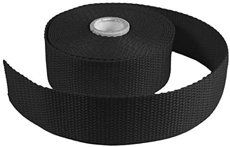 Polypropylene 1 1/4 Inch Webbing Strap,HipGirl Black Webbing 1.25 Inch,10 Yards for Craft, DIY Key Chain Fob,Yoga Strap,Bag Handle,Backpack Strap,Webbing Belt,Dog Collar Leash.Lawn Chair Webbing