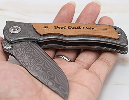 Image of Best Dad Ever Pocket Knife, Father's Day Gifts for Dad Birthday Christmas Gifts from Daughter Son
