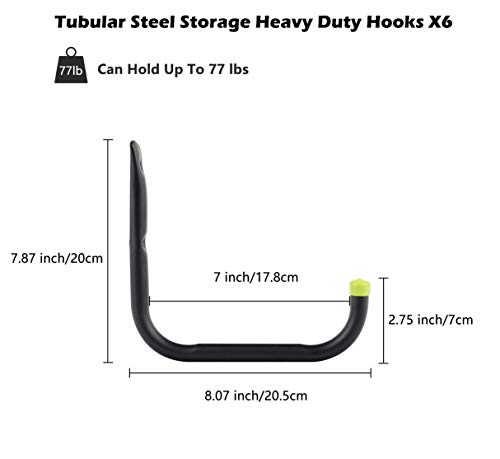 Intpro Garage Organization Hooks Heavy Duty Garage Storage Utility Wall Hooks Garden Tool Wall Hanger For Ladder Bike Shelf Hose Power Tool 6 Pack #TOP3