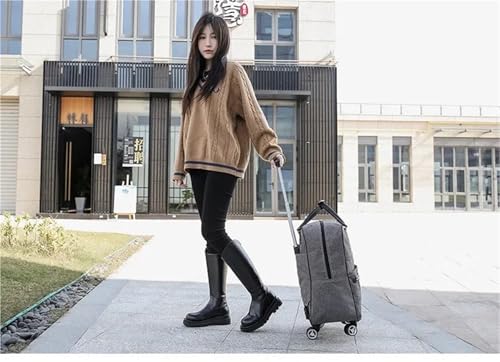 Rolling Duffel Bag with Wheels Waterproof Duffel Portable Travel Suitcase Unisex Expandable Folding Luggage Bags with Wheel(Grey)2