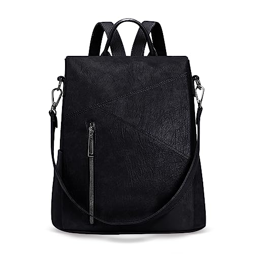 HUA ANGEL Fashion Women Backpack Shoulder Bag 2 In 1 Anti Theft Ladies Daypack Waterproof PU Leather Rucksack Lightweight for Daily Life Travel Cycling Shopping School HUA ANGEL Fashion Women Backpack Shoulder Bag 2 In 1 Anti Theft Ladies Daypack Waterproof PU Leather Rucksack Lightweight for Daily Life Travel Cycling Shopping School