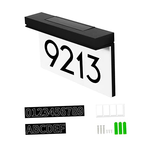 Luminaire solaire mural LED avec éclairage adresse extérieur pour plaque de porte