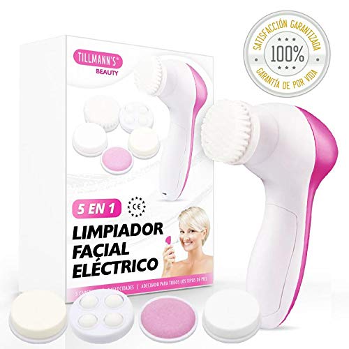 Cepillo Limpiador Facial Electrico 5 en 1 | Exfoliante Facial con 5 Cabezales Removibles Para Amplio Espectro De Belleza