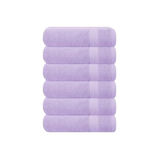 GLAMBURG Ultra Soft 6-Piece Hand Towel Set 16x28-100% Ringspun Cotton - Durable & Highly Absorbent Hand Towels - Ideal for use in Bathroom, Kitchen, Gym, Spa & General Cleaning - Purple