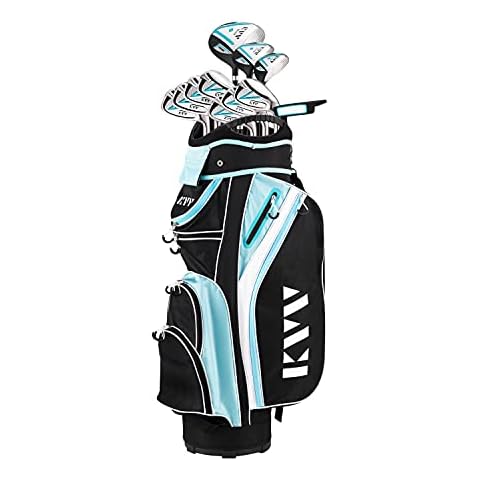KVV Women’s Complete Golf Clubs Package Set Includes Driver, Fairway, Hybrid, 5#-P# Irons, Putter, Cart Bag, Head Covers, Right Handed Cover