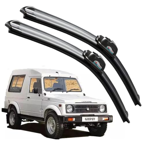 Image of Frameless Rubber Car Wiper Blades Set of 2 Compatible with (Maruti Suzuki Gypsy (D-12,P-12))