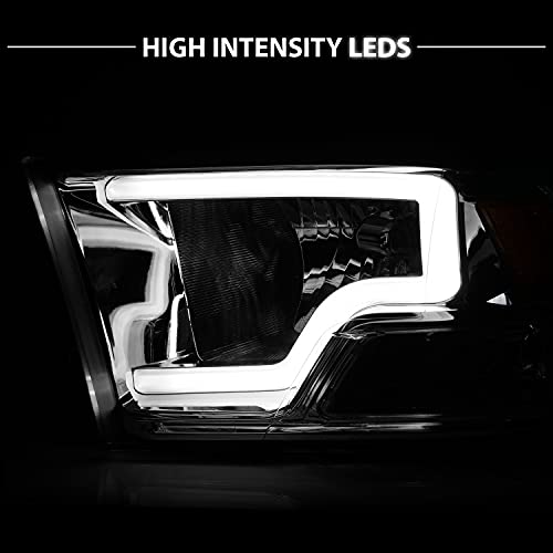 Amerilite Halogen, Led, Plank Bar Chrome Replacement Headlights For Dodge Ram 1500 2500 3500 Pickup Truck - Driver And Passenger Side Set, Vehicle Light Assembly, Chrome #TOP7