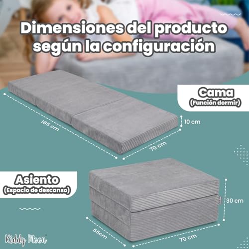Miniatura 3 de Kiddymoon Colchón Infantil Plegable De Espuma, Colchón Para Niños Pequeños, Verde