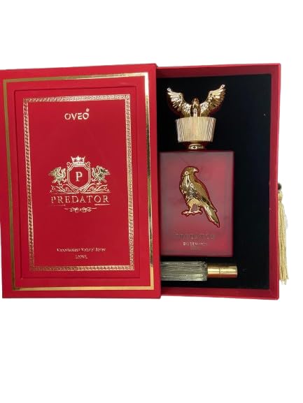 Image of FRASIYON Oveo Predator Red Parfum for Men | 100ml - Long Lasting Luxury Fragrance with Bold Oriental Scent | Premium Perfume with Free Mini Travel Spray
