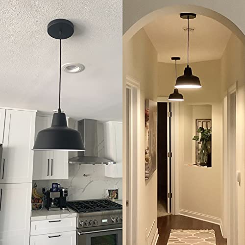 Black Industrial Pendant Lights Vintage Farmhouse Hanging Ceiling Light Fixtures for Kitchen Island Dinning Room Bedroom Living Room Foyer (1 Pack)