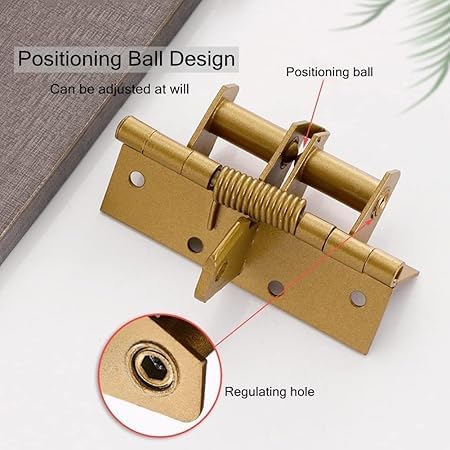 KACHKIT 4 Inch Modern Brushed Steel Multicolor Automatic Door Hinge, Heavy Duty Self-Closing Wooden Door Closer with Adjustable Spring Hinge and 90° Positioning (Pack of 1) 3