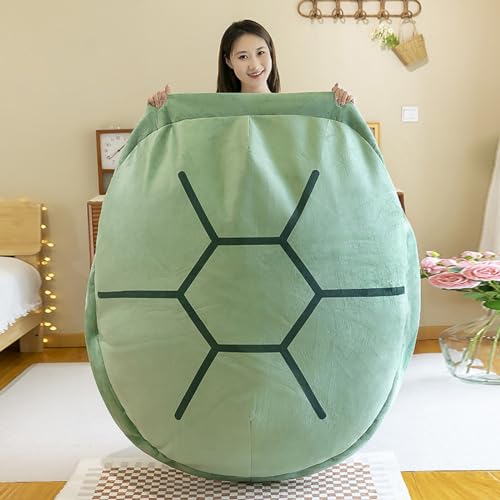 leprix Almohadas de concha de tortuga, cojín de tortuga, almohada gigante extraíble, concha de poder de tortuga, almohadas decorativas de gran tamaño (100 cm, verde)