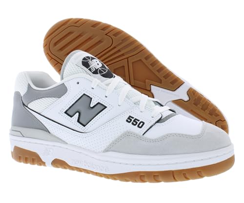 New Balance Men's 550 Sneakers, White/Grey, 13 Medium US2