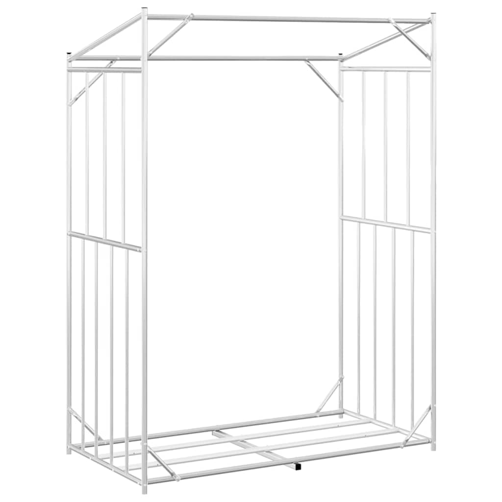 vidaXL Leñero con Protector de Lluvia 150x80x200 cm Acero galvanizado, Almacenamiento de leña, Soporte para leña para Chimenea, Almacenamiento de leña para Interior