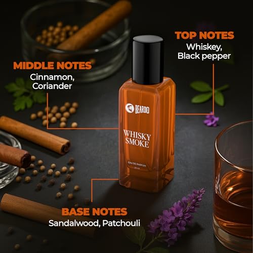 Image of Beardo Whisky Smoke Perfume for Men, 20ml | Valentine's Day Premium Giftset for Boyfriend, Husband | Spicy, Woody - Oudh Scent Eau De Parfum | Long Lasting | Gift for husband | Gift for boyfriend | Gift for Men