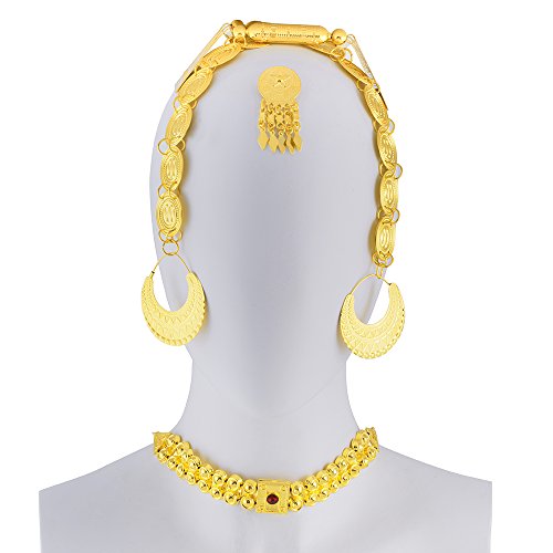 24K Gold Plated Eritrean Traditional Stone Wedding Jewelry Sets Women Wedding #TOP2
