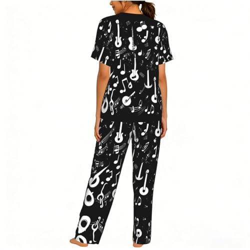 Pyjama doux femme à motif musical de nuit confortable - 2